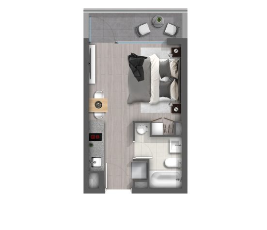 DEPTO 416A │ 1D 1B ST