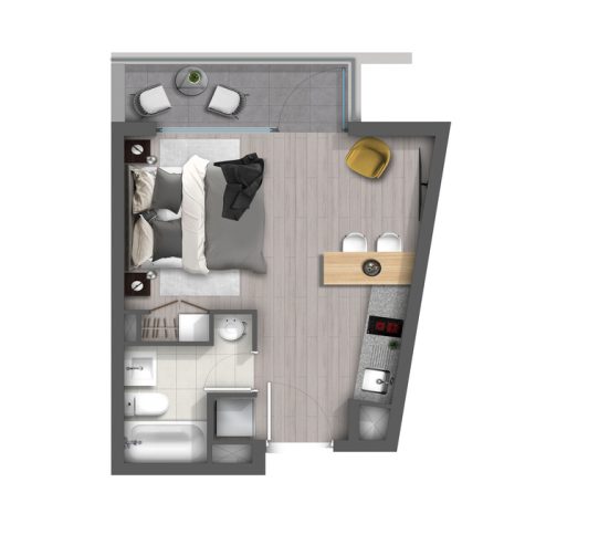 DEPTO 513A│ 1D 1B ST