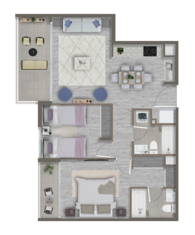 DEPTO 34 E │ 2D 2B